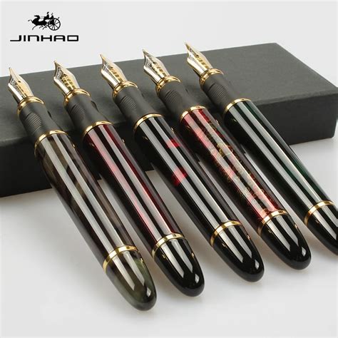 Jinhao x450 고품질 iraurita 만년필 전체 금속 황금 클립 럭셔리 펜 caneta 편지지 사무실 학교 용품 만년필