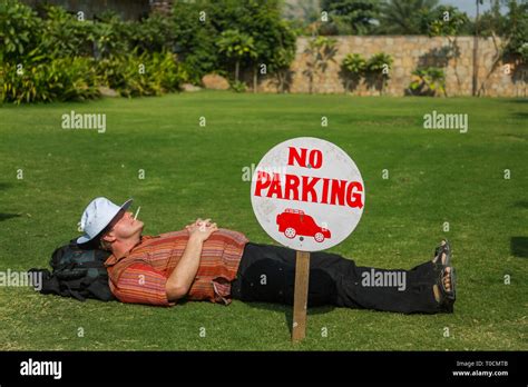 No Parking red and white Sign Stock Photo - Alamy