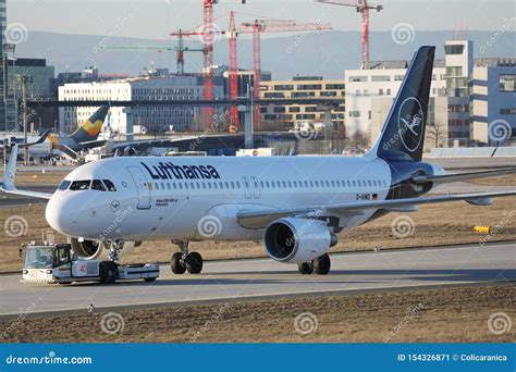 Lufthansa Taxiing On The Taxiway Frankfurt Airport FRA Editorial Photo