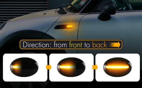 POPMOTORZ 2Pcs LED Side Indicator Dynamic Turn Signal Lights Direction