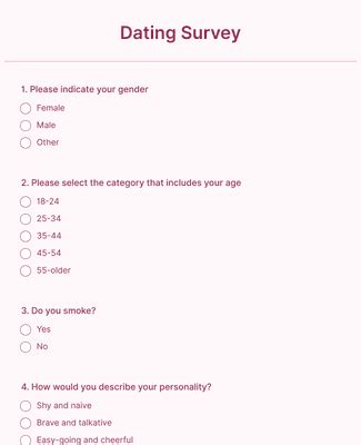Dating Survey Form Template | Jotform