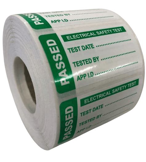 4th Edition Pat Test Labels Passed 50 X 25mm Tough Non Tear