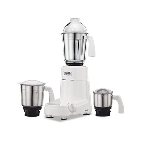 Buy Preethi Popular MG 142 750-Watt Mixer Grinder With 3 Jars (White ...