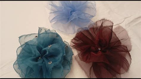 #18 Easy to Make Organza Flowers - YouTube