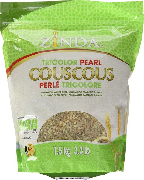 Zinda Tricolor Pearl Couscous With Whole Wheat Orzo Yellow Split Peas