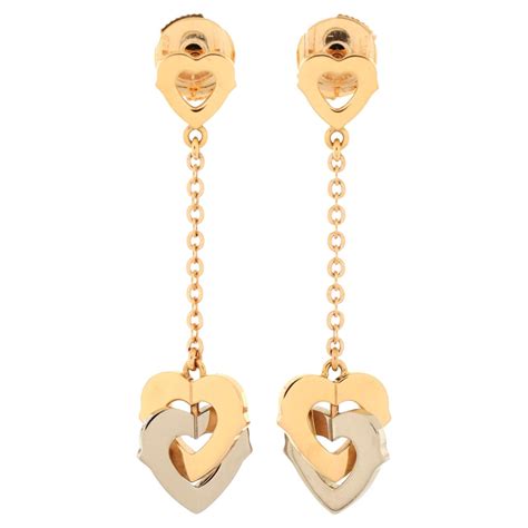 Cartier Double C De Cartier Drop Earrings 18k Rose Gold With Diamonds