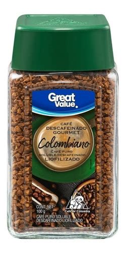 Café Great Value Descafeinado Colombiano Gourmet 100g Mercadolibre