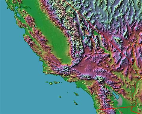 Relief Map Of Southern California - Printable Maps