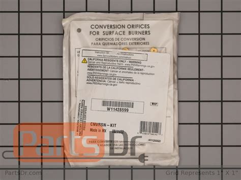 W11428599 Whirlpool Range Conversion Kit Parts Dr