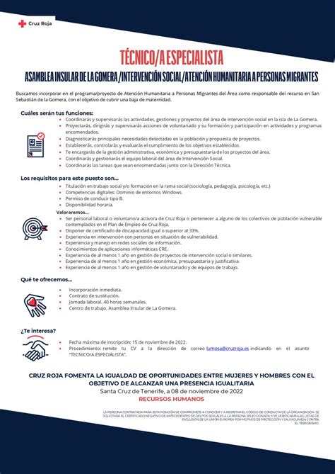 Cruz Roja Tenerife On Twitter Convocatoria Empleo Seleccionamos