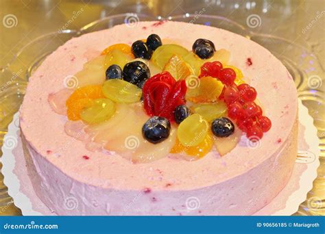 Strawberry Mousse Cake Stock Image Image Of Fruit Blueberry 90656185