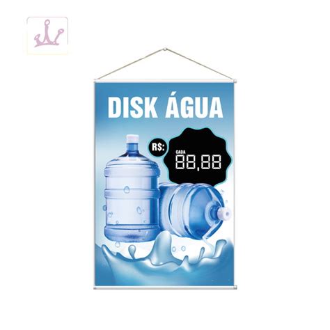 Placa Faixa Banner Aqui Tem Agua Preco Editavel Produtos Elo7