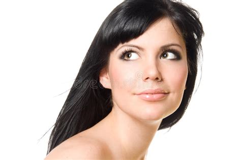 Beaux Jeunes De Fille De Brunette Image Stock Image Du Visage Languettes 10513431