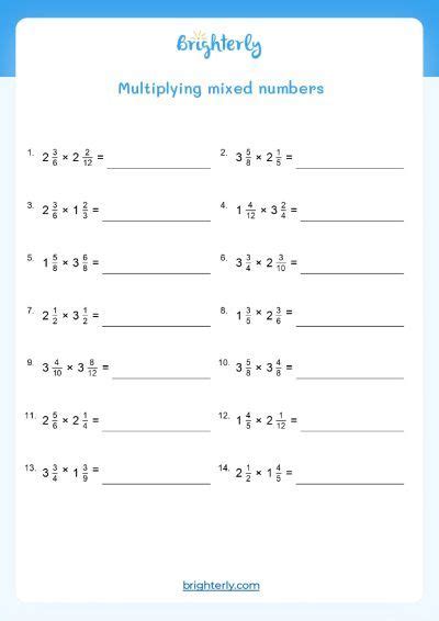 Free Printable Multiplying Fractions Worksheets - Brighterly.com