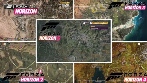 World Map Comparison Of EVERY Forza Horizon L Forza Horizon 1 2 3 4 5