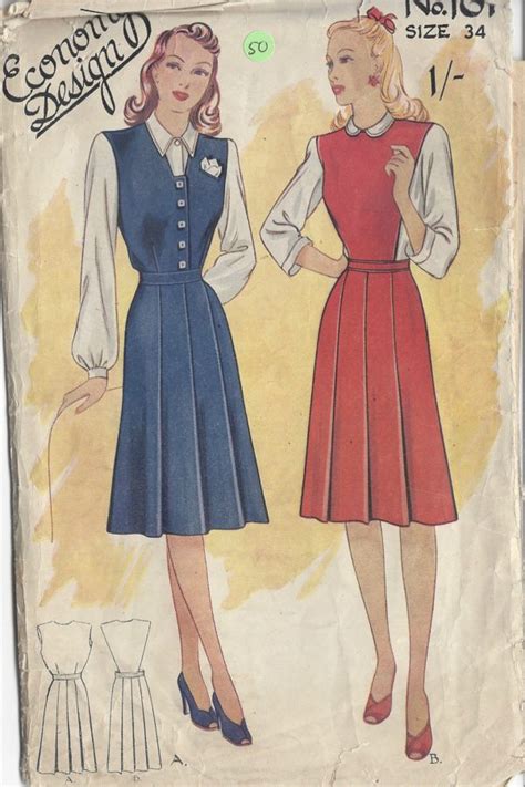 S Vintage Sewing Pattern B Pinafore Dress The Vintage