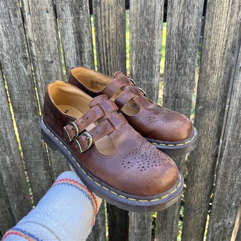 Doc Marten Mary Jane 8065 Brown Leather Shoes Us Depop