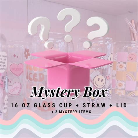 Mystery Glass Cup With Bamboo Lid And Straw Surprise Fun Ts Mystery