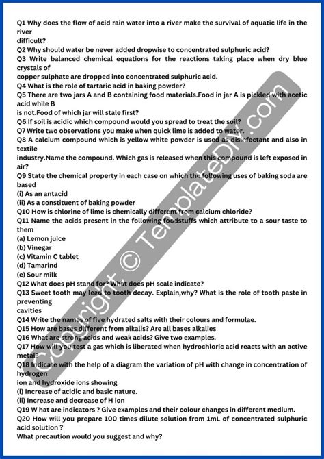 10th Grade Chemistry Worksheets Printable Template Pdf Word