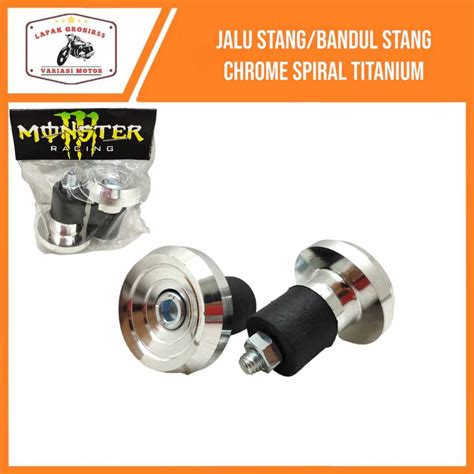 Jual Jalu Stang Bandul Stang Chrome Motor Spiral Titanium Chrome Silver