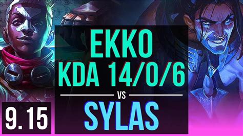 EKKO Vs SYLAS MID KDA 14 0 6 78 Winrate Legendary Korea