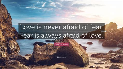 Sri Chinmoy Quote Love Is Never Afraid Of Fear Fear Is Always Afraid