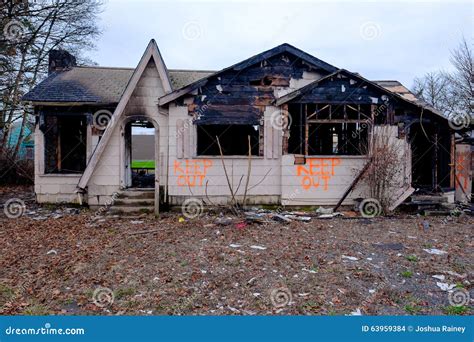 House Burned In Major Fire Stock Photo Image Of Dangerous 63959384