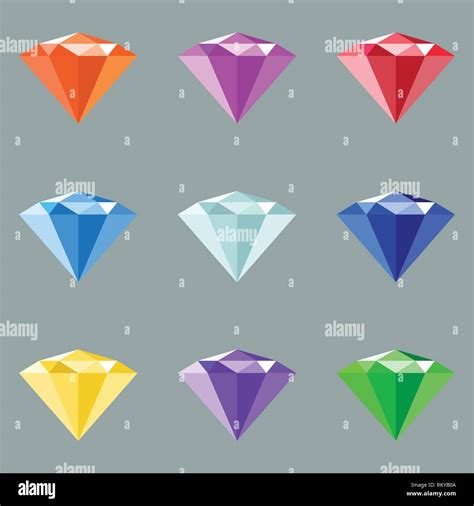 Vector Jewels Set Gem Stock Vector Illustration Gemstones Collection