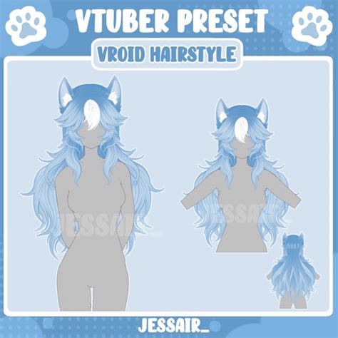 Vroid Hairstyle Presetlong Female Messy Cat Hairstyle With