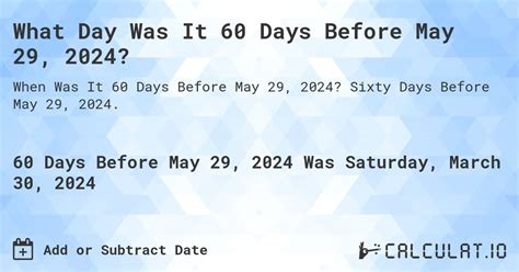 What Is Days Before May Calculatio