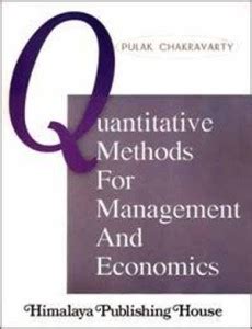 Quantitative Methods For Management And Economics Buy Quantitative