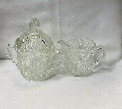 Vintage Crystal Sugar And Creamer Set EBay