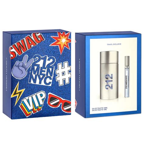 Set Carolina Herrera 212 Men Nyc Eau De Toilettte 100 Ml Y 10 Ml Jai Perfumería