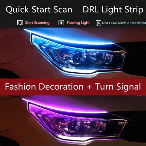 Pcs Car Ultra Thin Daylight Drl Daytime Running Light Scan Flowing