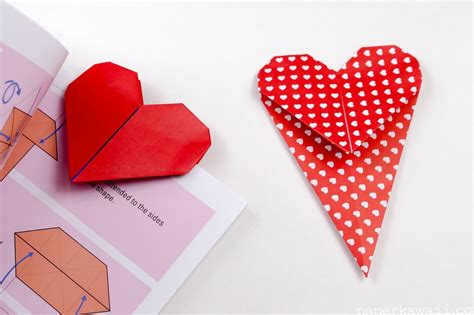 Origami Heart Bookmark Photo Tutorial Paper Kawaii