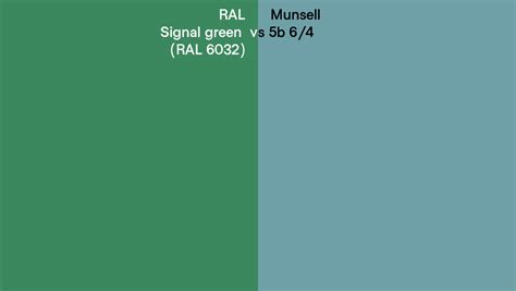 Ral Signal Green Ral 6032 Vs Munsell 5b 64 Side By Side Comparison