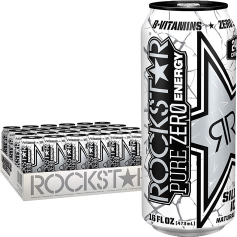 Amazon Rockstar Pure Zero Silver Ice Energy Drink Sugar