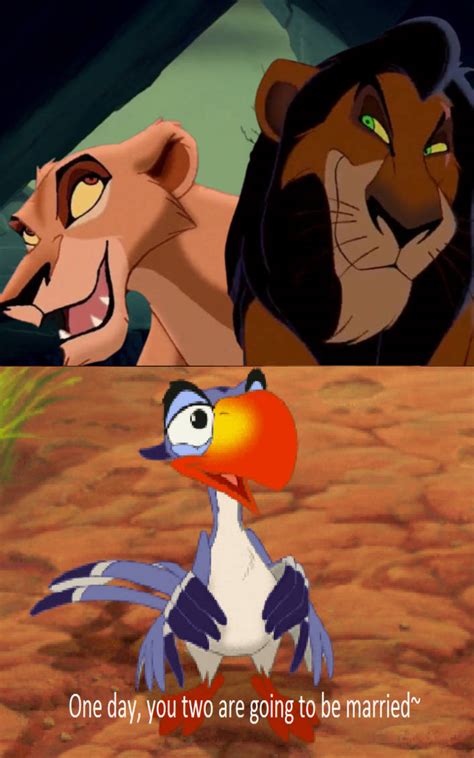 Zazu approves of Zira and scar by DracoAwesomeness on DeviantArt