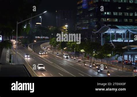 Jakarta Indonesia Circa Jakarta City Night Time Illuminated