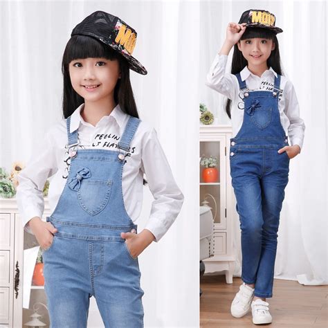 2018 autumn children's clothing girls jeans denim blue baby girl jeans ...