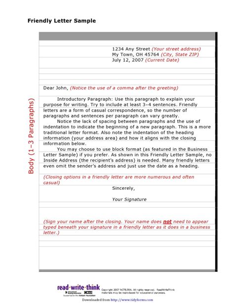 40 Best Friendly Letter Format Examples Templatelab