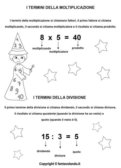 Operazioni Inverse Moltiplicazione E Divisione Schede Fantavolando