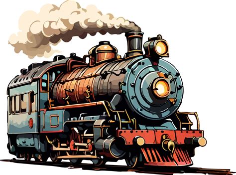Steam Locomotive Train Cartoon Sticker Ai Generative 33234113 Png