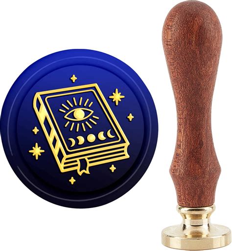 Craspire Magic Book Wax Seal Stamp Eye Sealing Wax Stamps Moon Phase