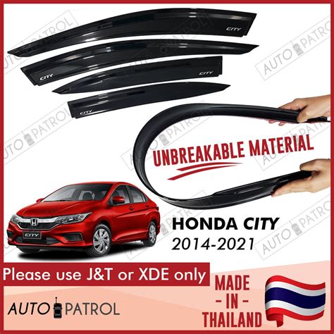 Unbreakable Honda City 2014 2020 Black Oem Injection Type Rain Guard