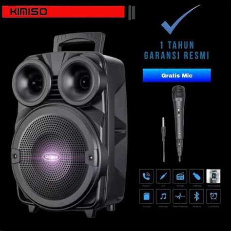 SPEAKER BLUETOOTH KIMISO KMS 3381 FREE MIC 6 5 INCH KARAOKE RADIO FM