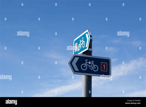 Cycle Route Sign Scotland Uk Stock Photo Alamy