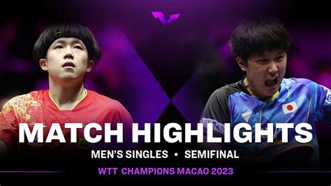 Wang Chuqin Vs Tomokazu Harimoto Ms Sf Wtt Champions Macao