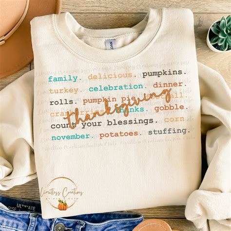 Thanksgiving Typography/words Customizable PNG - Etsy