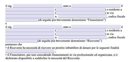 Fac Simile Contratto Di Prestito Tra Privati Word E Pdf